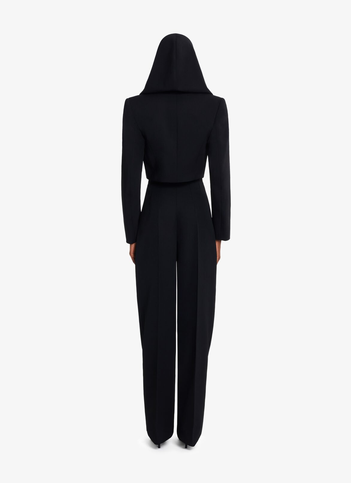 BI-STRETCH HOODED JACKET ALAÏA BLACK BI-STRETCH HOODED JACKET